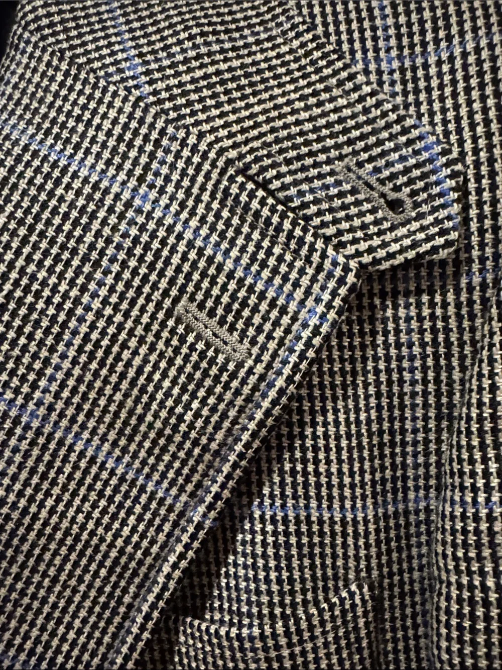 2000s VTG Polo Ralph Lauren Italy-Made Wide Lapel Flax/Linen Check Sport Coat